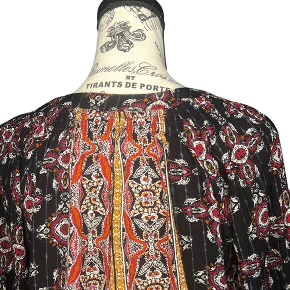 Mason & Belle SMALL Black Axelle Tie Front Top - Stitch Fix Boho Bead Detail - Picture 7 of 13